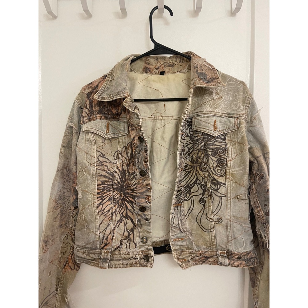 Vintage Just Cavalli Artsy Distressed Y2K Punk Euro Italian Jacket Streetwear - Picture 11 of 11